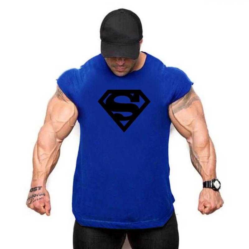 Maillot de sport en coton glacé pour homme, chemise en Y, haut de fitness, vêtements de musculation,