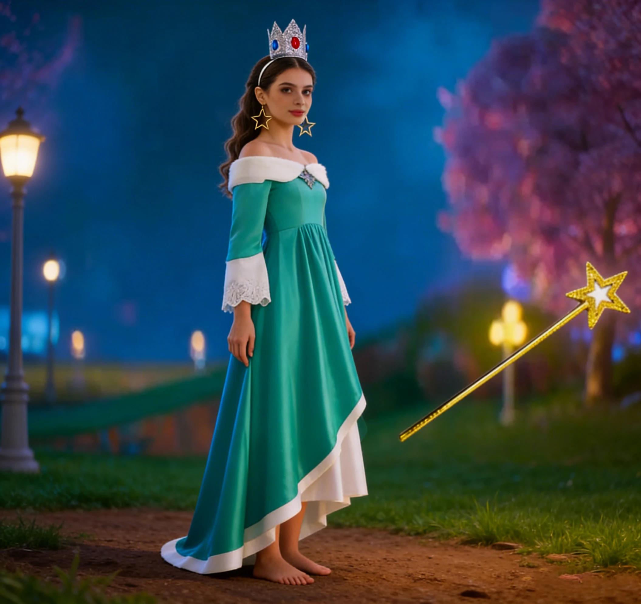 Nouvelle robe Rosalina bleue pour filles, costume d'halloween, robe de princesse pour jeu de rôle, v