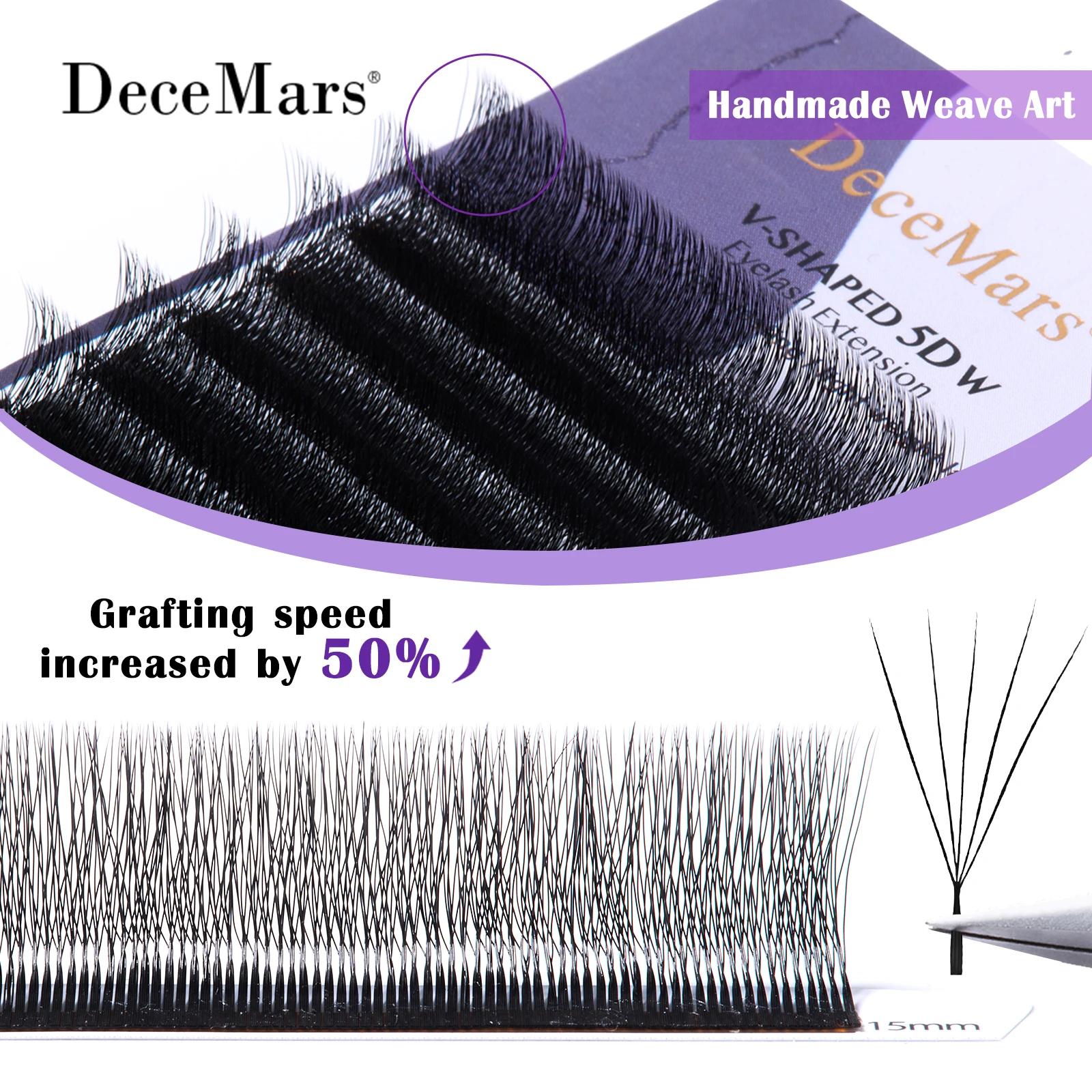 DeceMars extensions de cils 5D en forme de V noir mat 12 rangées/plateau pour le maquillage