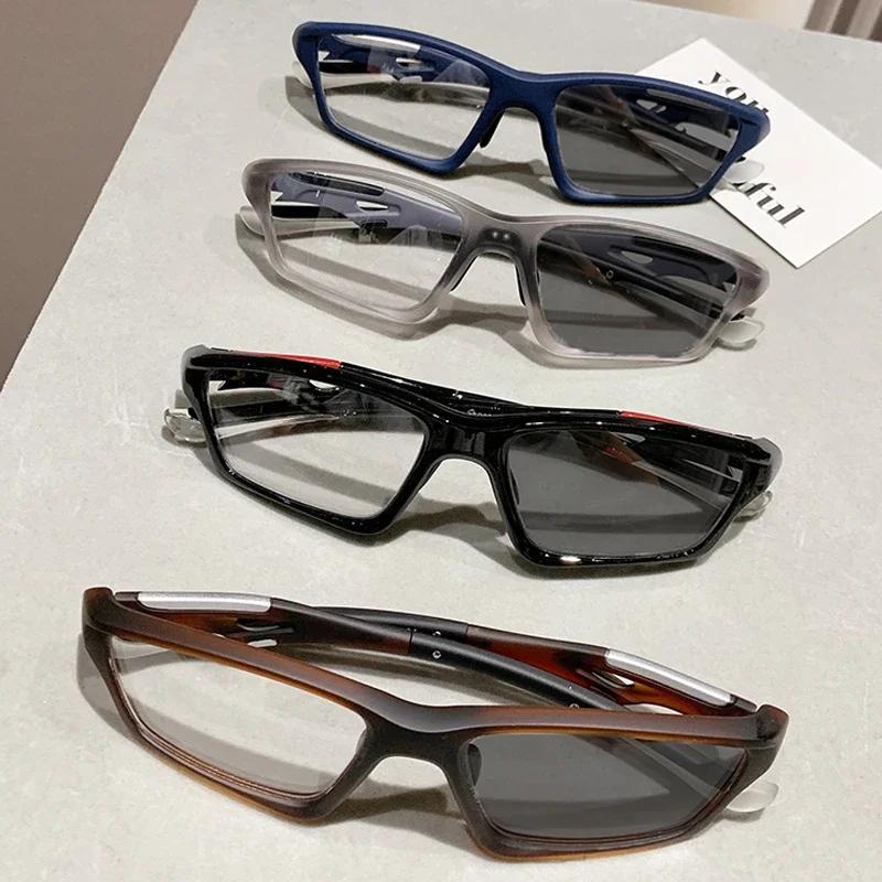 Lunettes de sport photochromiques TR90 pour myopie, unisexe, pour femmes et hommes, carrées, vue de