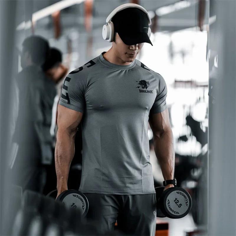 T-shirt sport homme été 2024 - Manches courtes séchage rapide respirant pour fitness et running