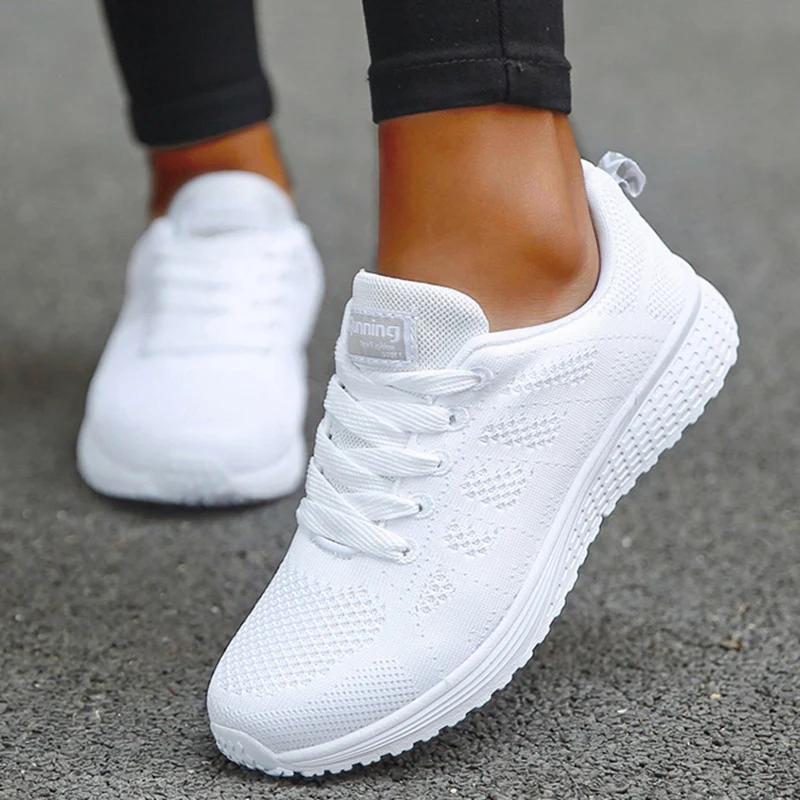 Baskets femme 2025 nouvelle mode baskets respirantes baskets confortables maille tissu à lacets chau