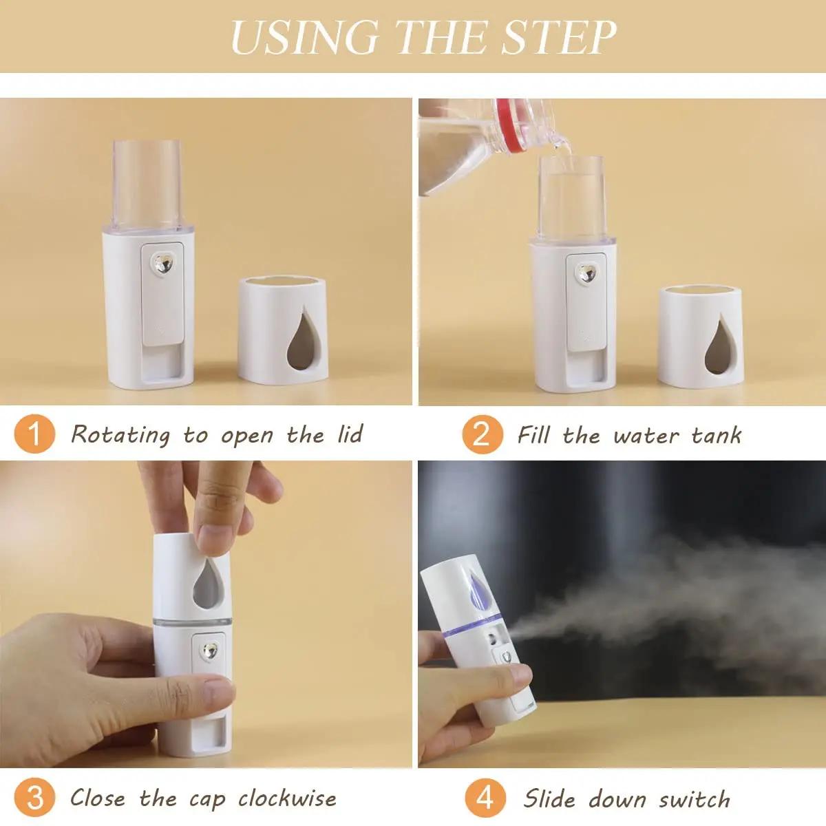 Pulvérisateur de brume à vapeur pour le visage, aste par USB, pour les extensions de cils, livres, p