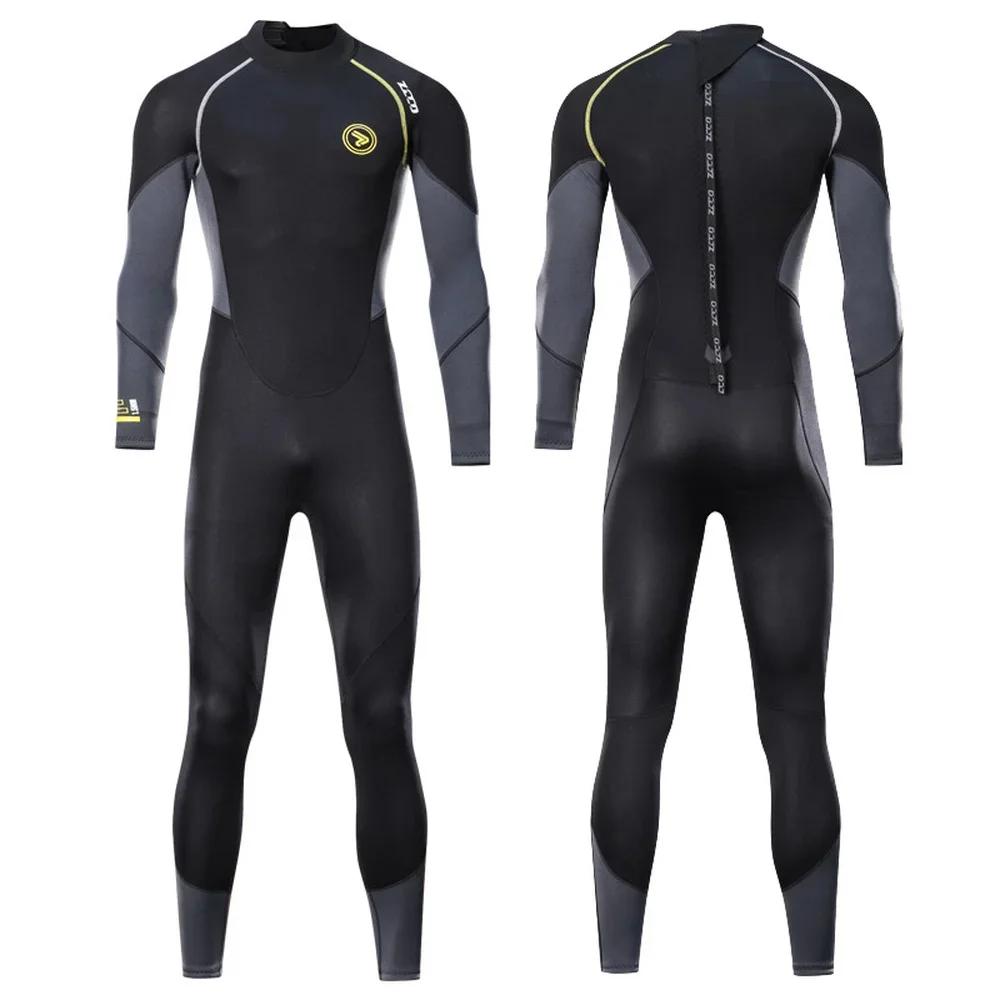 Combinaison de plongée en néoprène pour hommes, 1.5mm, une pièce complète pour adultes, fermeture éc