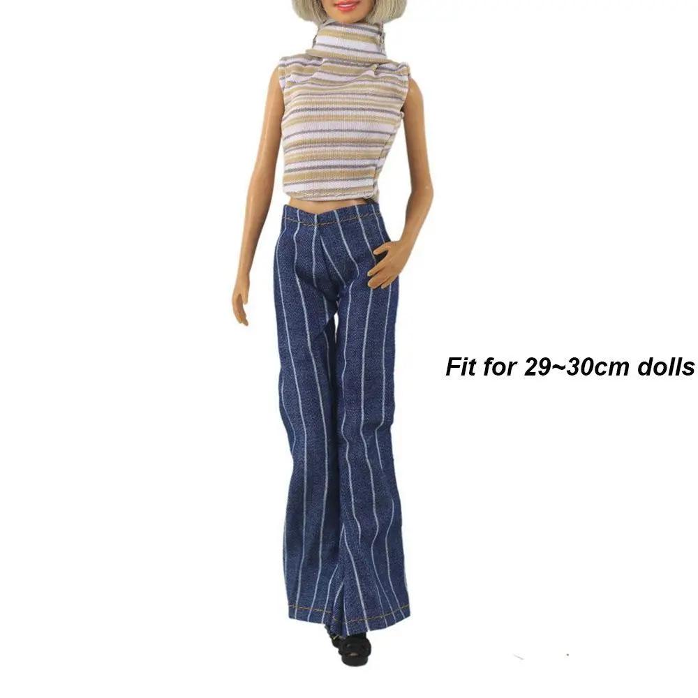Jeans floraux multi-styles pour poupées, pantalons en cuir, vêtements décontractés FJD, jouets pour