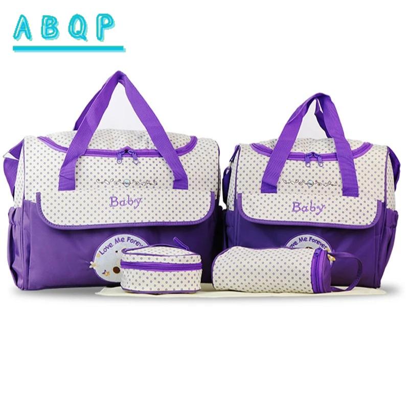 Sac à couches pour bébé grande capacité, ensemble de 5 pièces, sac de rangement pour couches de bébé