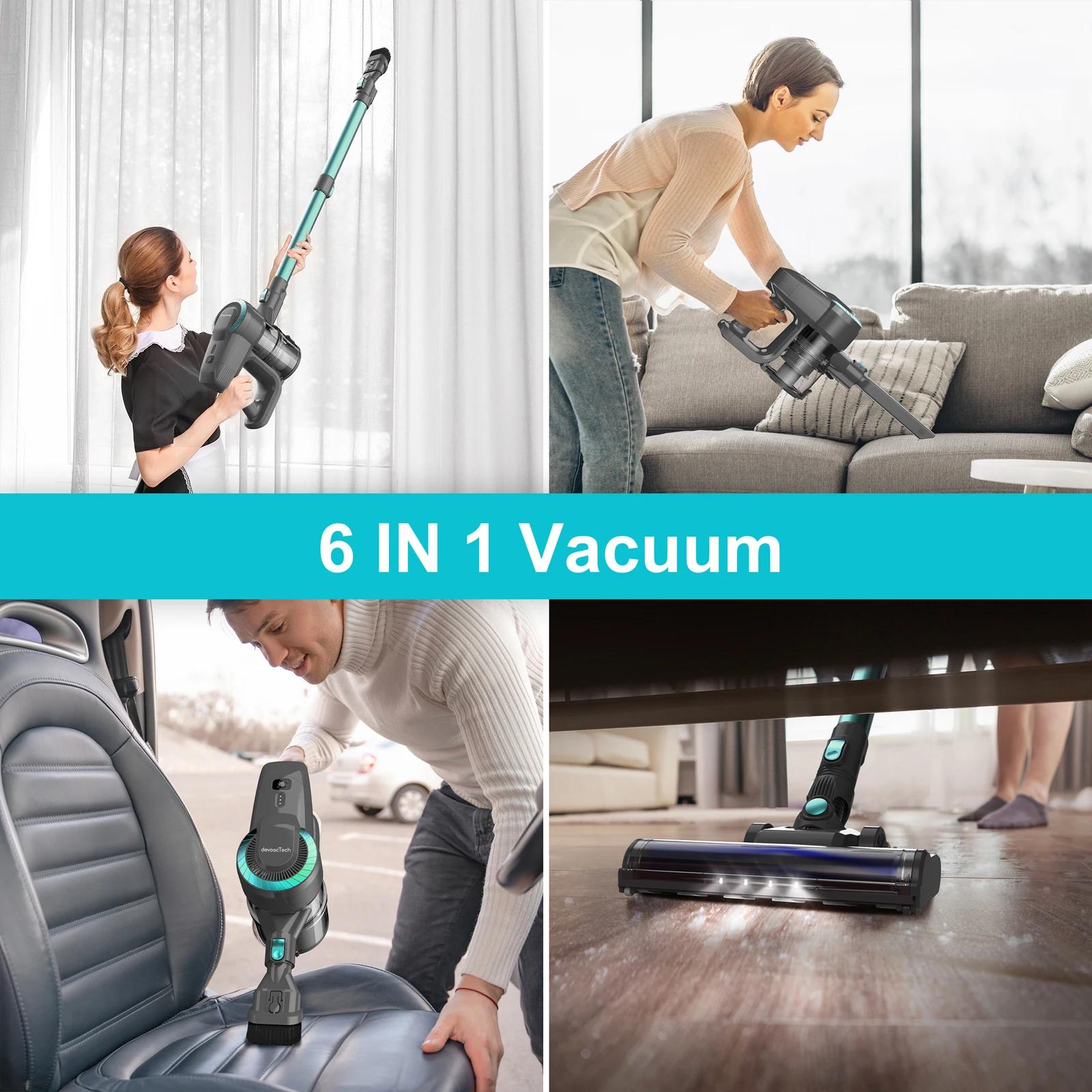 YISORA N300 aspirateur vertical sans fil, aspirateur bâton Ultra léger 20Kpa pour tapis, sol dur, vo