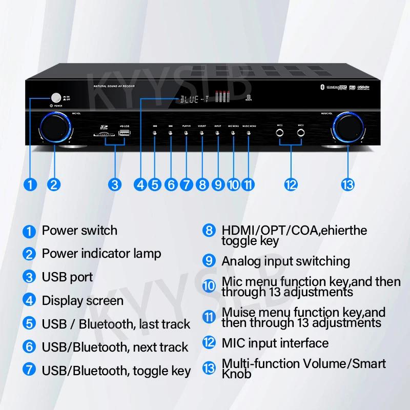KYYSLB 900W 5.1 amplificateur de son Bluetooth pour haut-parleurs Audio HIFI karaoké fièvre système