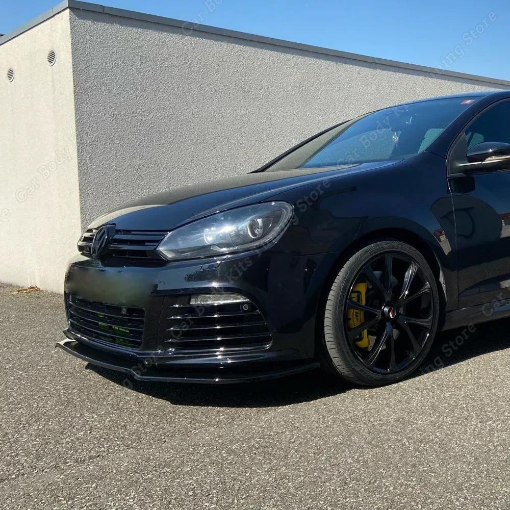 Pour Volkswagen Golf 6 MK6 R R20 2008-2013 noir brillant ABS voiture pare-chocs avant séparateur lèv