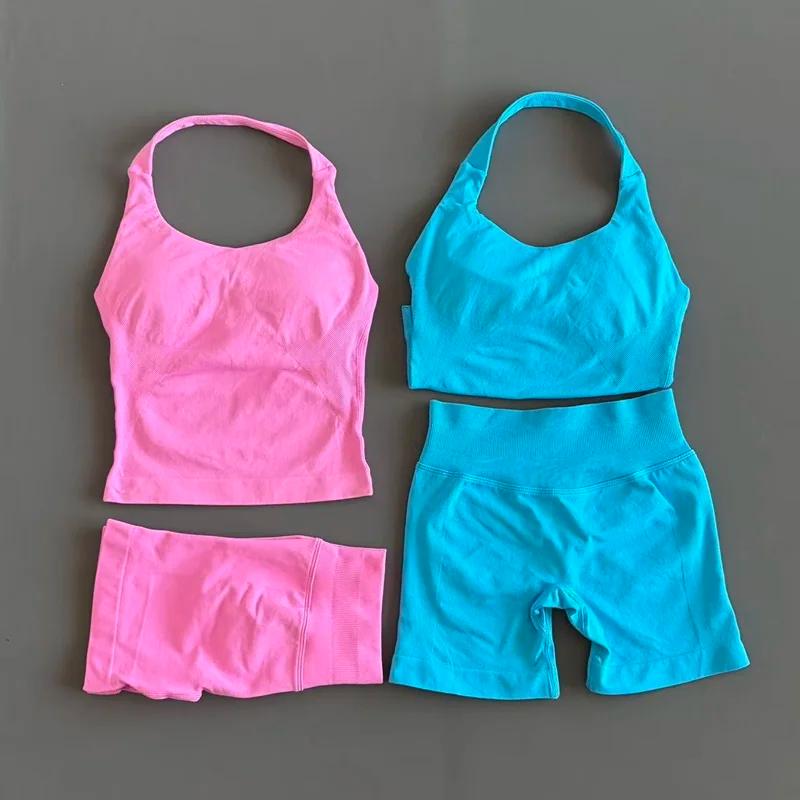 HISTELLO – ensemble 2 pièces pour femmes, haut à bretelles, soutien-gorge et short, vêtements d'entr