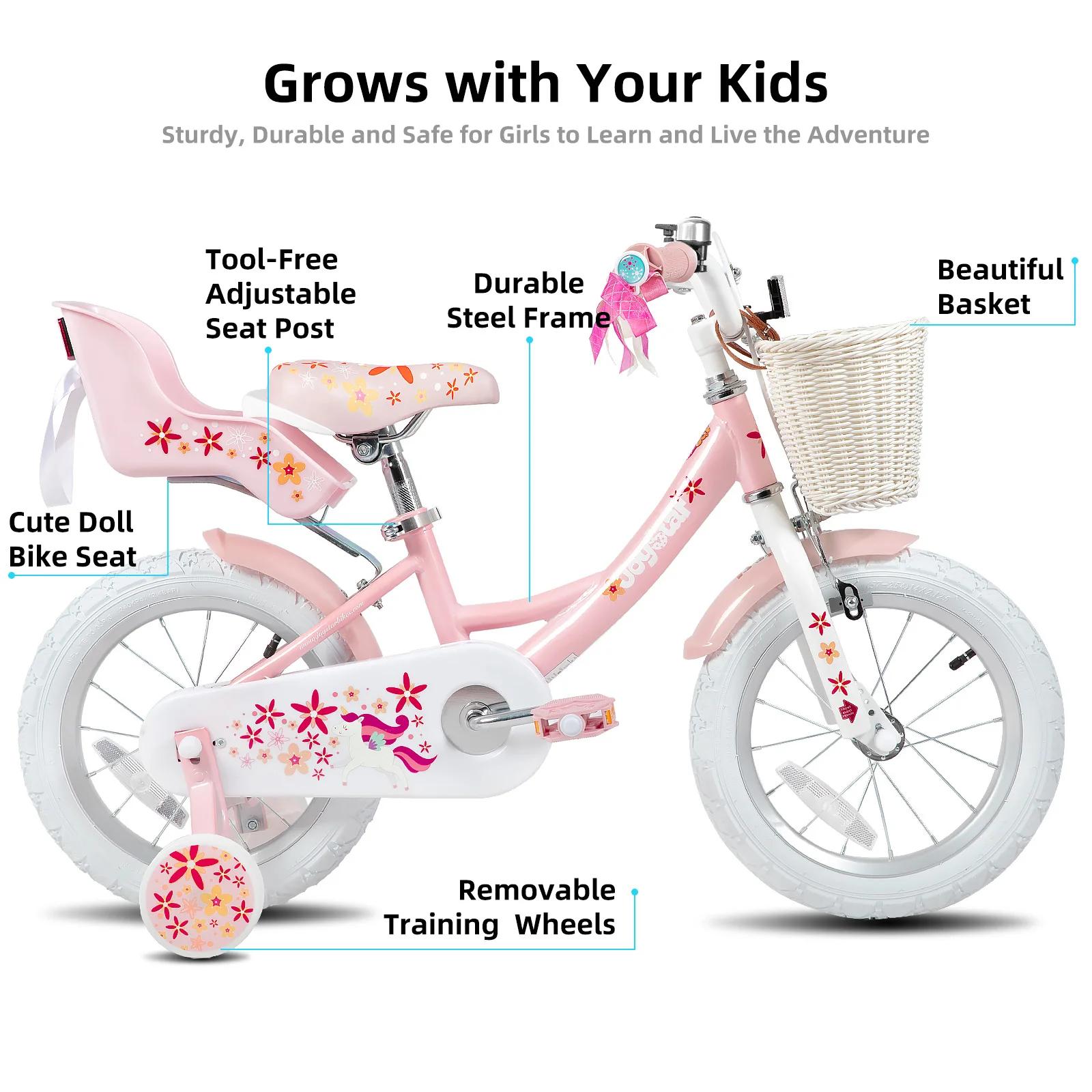 YSTAR-Vélo à chaîne pour filles de 2 à 9 ans, bicyclette pour enfants avec roues d'entraînement, ban