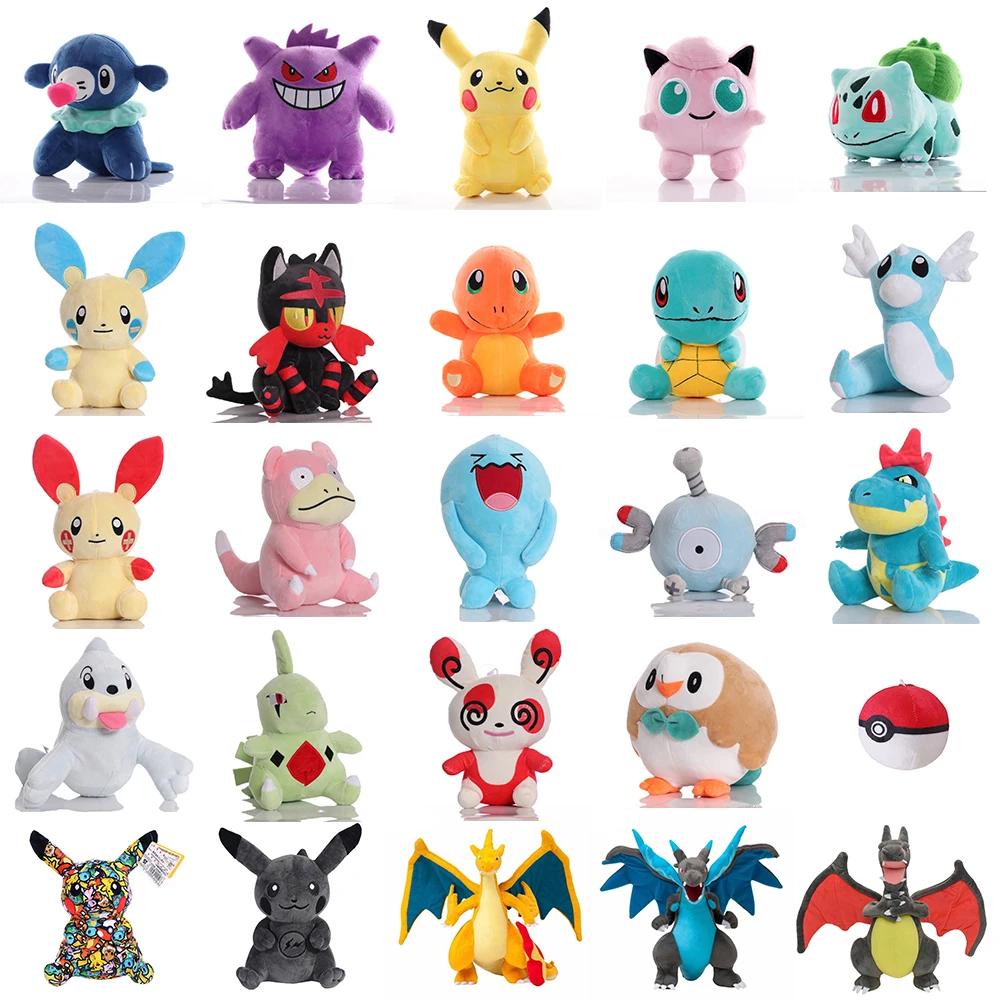 Jouet en peluche Pokemon mignon Pikachu Rowlet Charizard Larvitar écureuil Slowpoke Dratini Spinda,