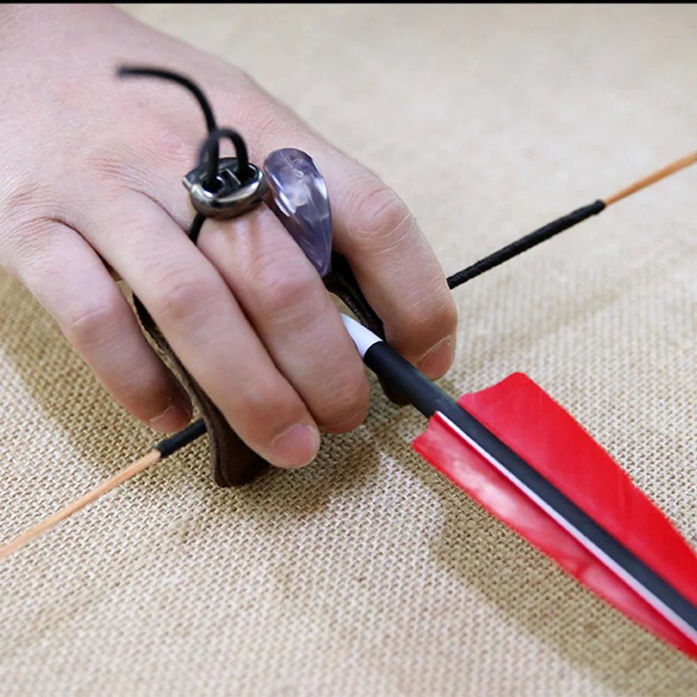 Protège-doigts en cuir de vache double pour tir à l'arc, idéal pour arc recurve, main droite ou gauc