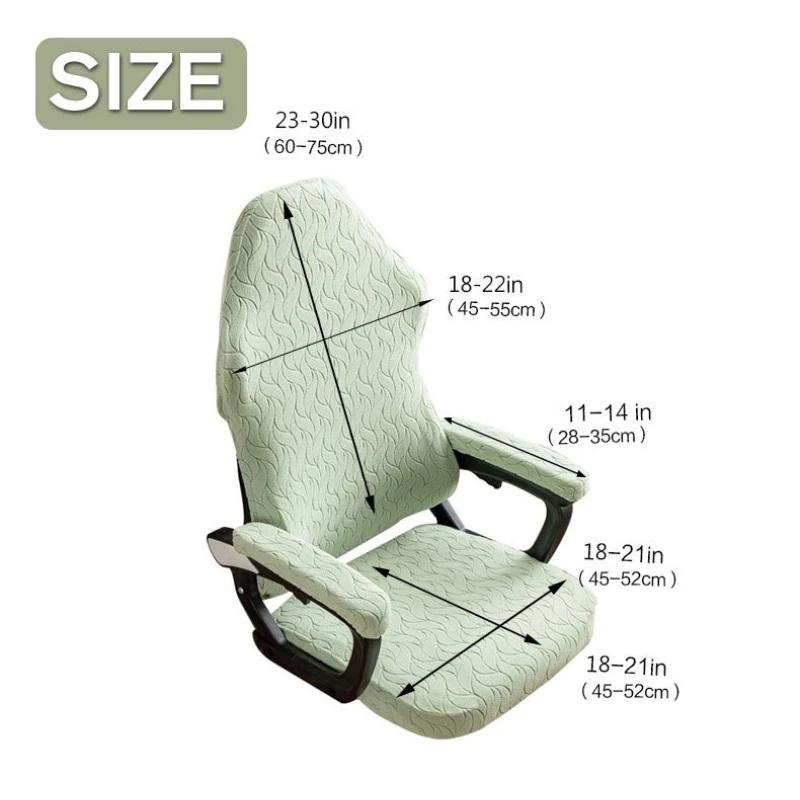 Lot de 4 housses de chaise de bureau jacquard avec housses d'accoudoirs, protège-chaise de bureau pi
