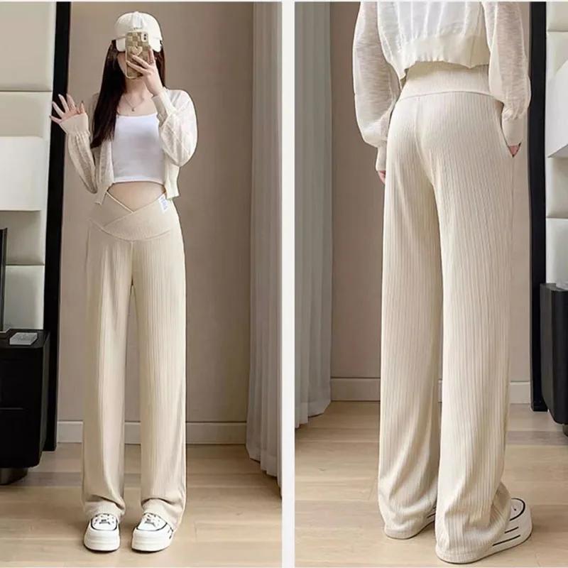 Pantalon d'été fin à jambes larges pour femmes enceintes, ALTERAbdomen, taille haute, fjGrossesse, p