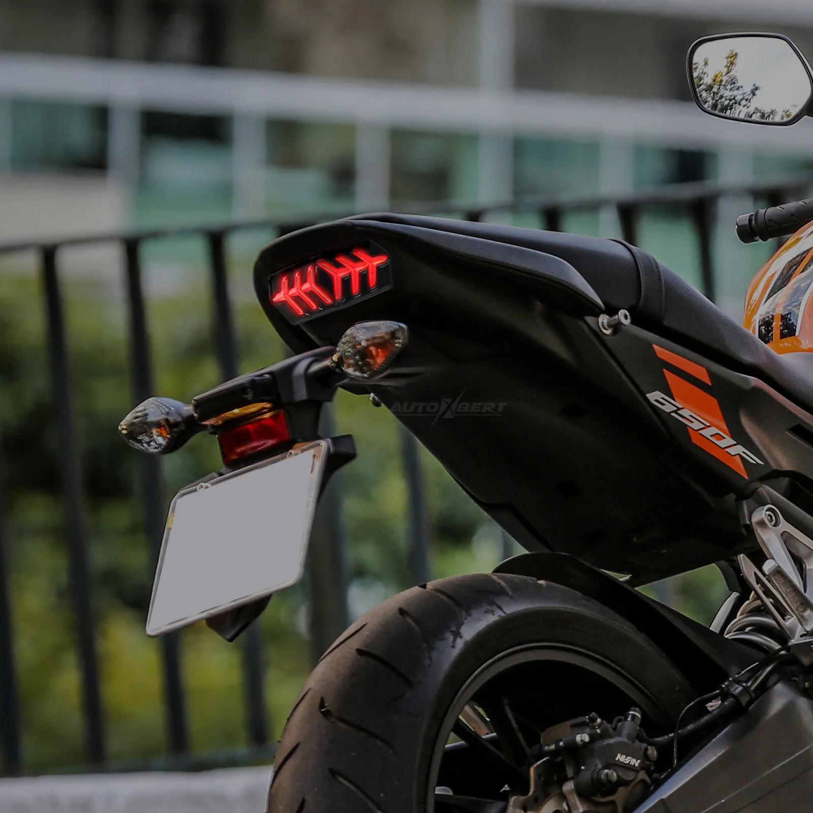 Feu stop arrière LED fumé, clignotant séquentiel intégré pour Honda GROM MSX125 CB650F CB650F CTXN70