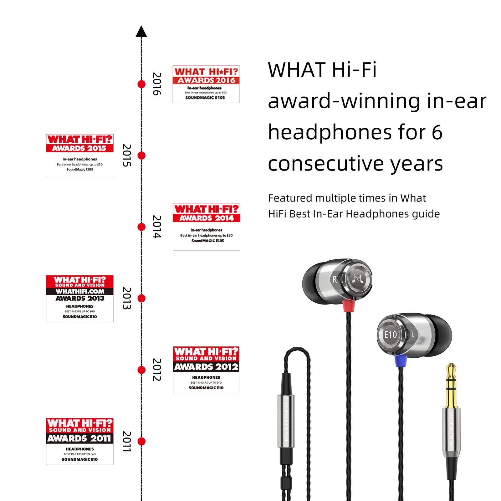 SoundMAGIC – écouteurs intra-auriculaires filaires E10, oreillettes filaires, basses puissantes, sté
