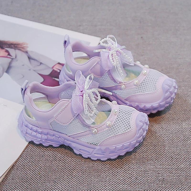 Sandales d'été pour enfants, respirantes, en maille, pour filles, antidérapantes, à la mode, style p