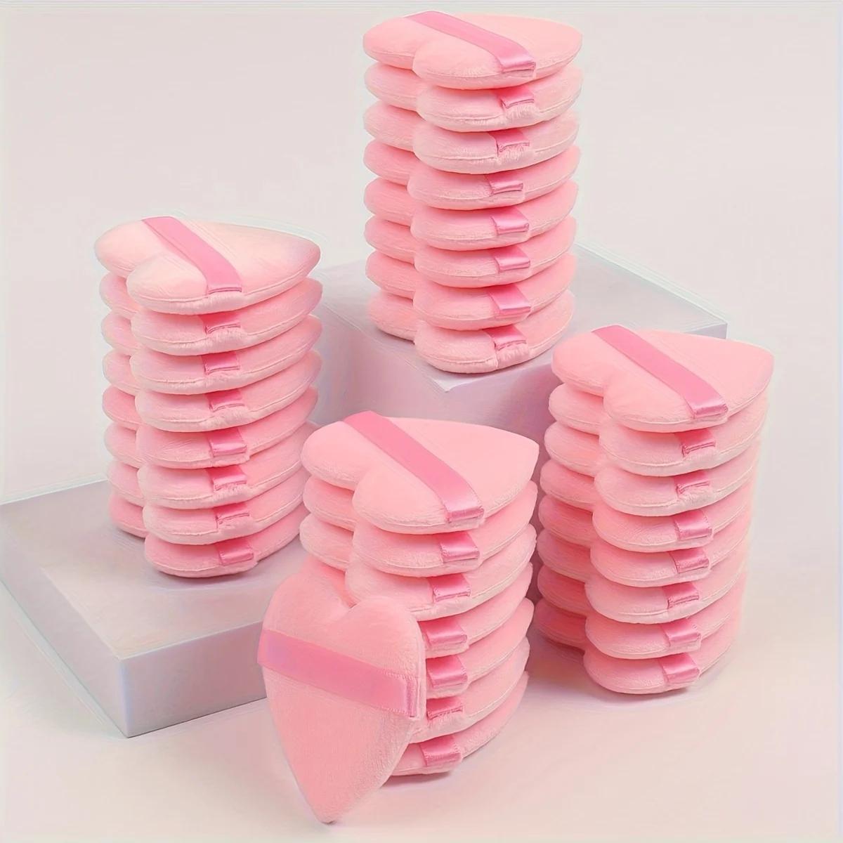 Ensemble de bouffées de poudre en velours cœur, 5 à 26 pièces, éponge floquée hypoallergénique pour