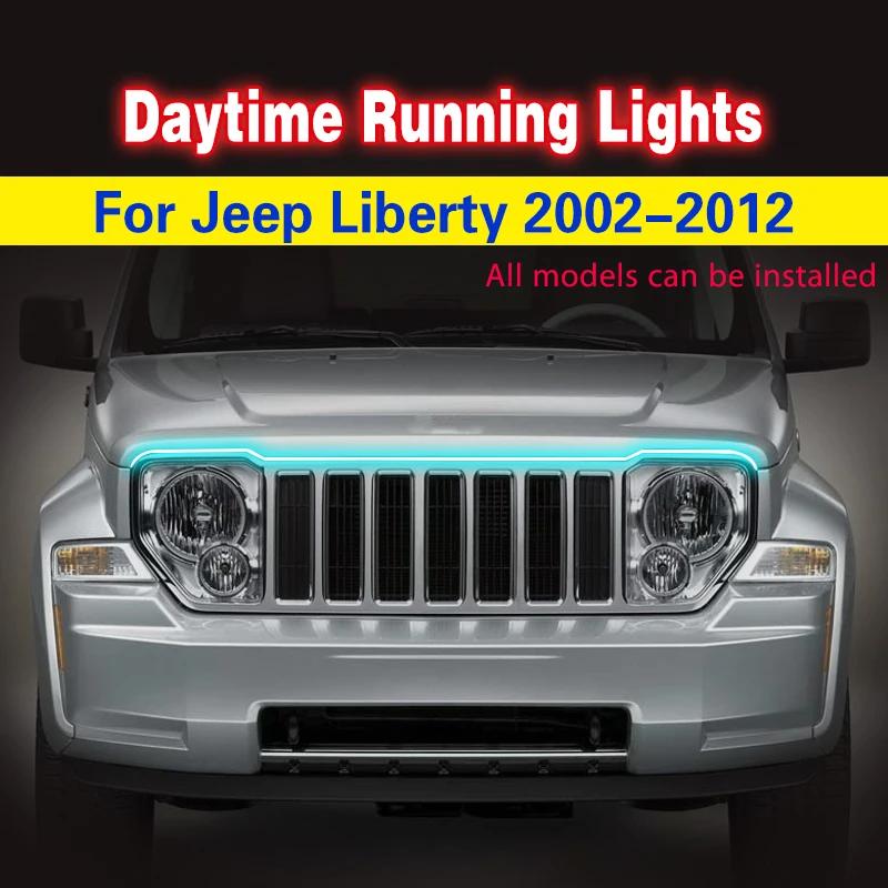 Clignotant de voiture LED DRL pour Jeep Pages 2002-2012, feux diurnes, bande lumineuse flexible étan