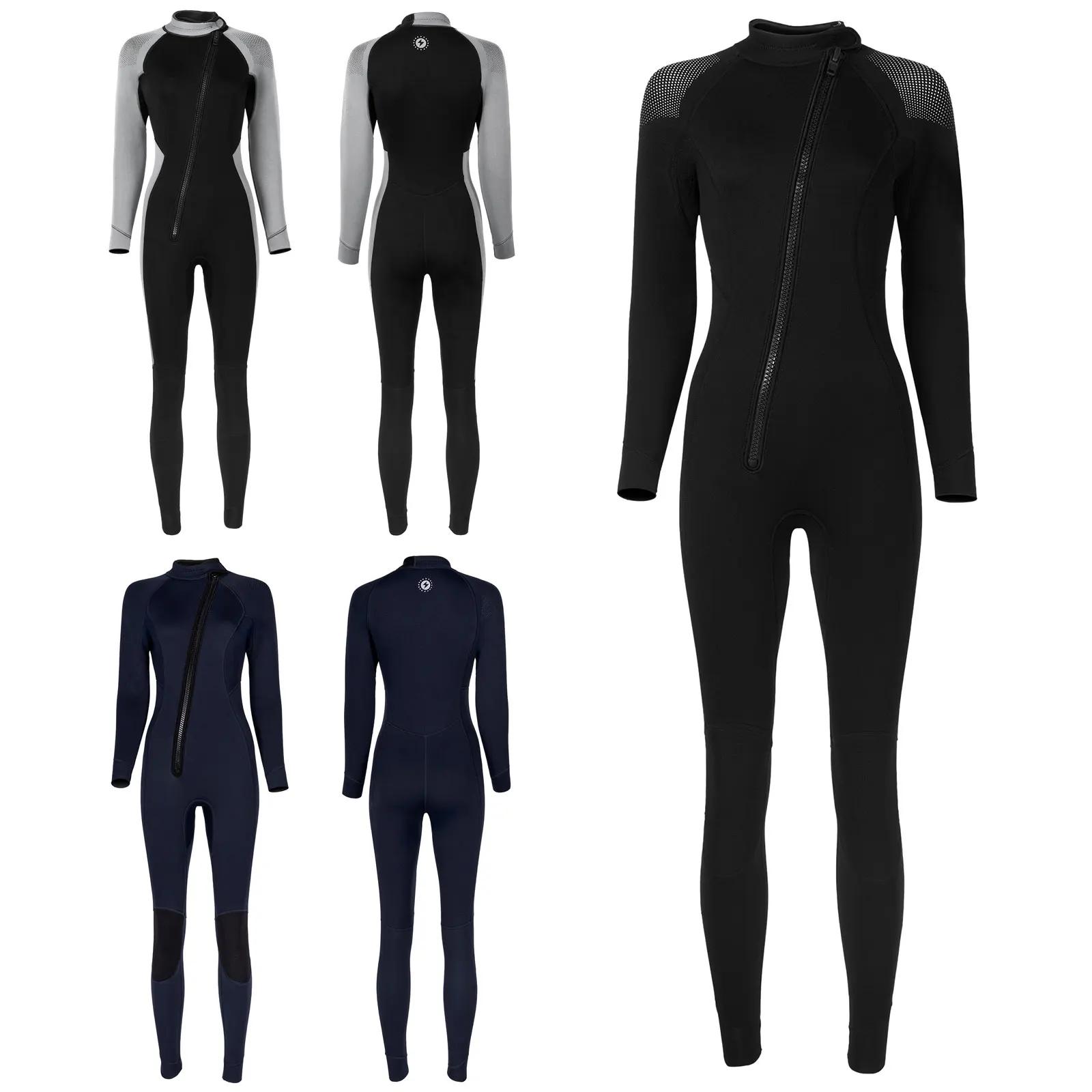 Combinaison thermique une pièce en néoprène pour femmes, 3mm, col montant, manches longues, fermetur