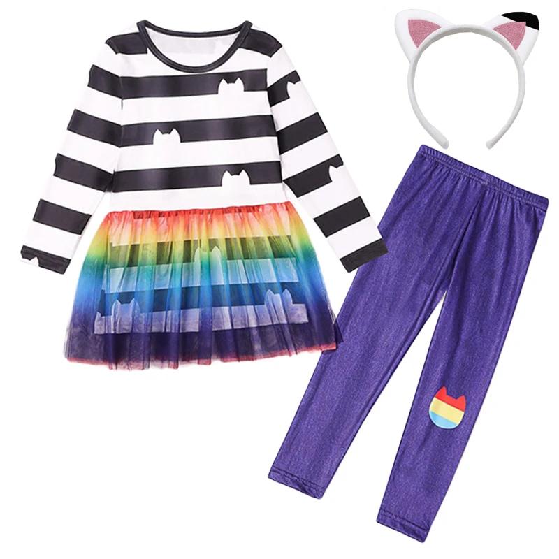 LZH Gabby's Dollhouse – ensemble robes + pantalons pour filles, vêtements d'automne pour enfants, Co