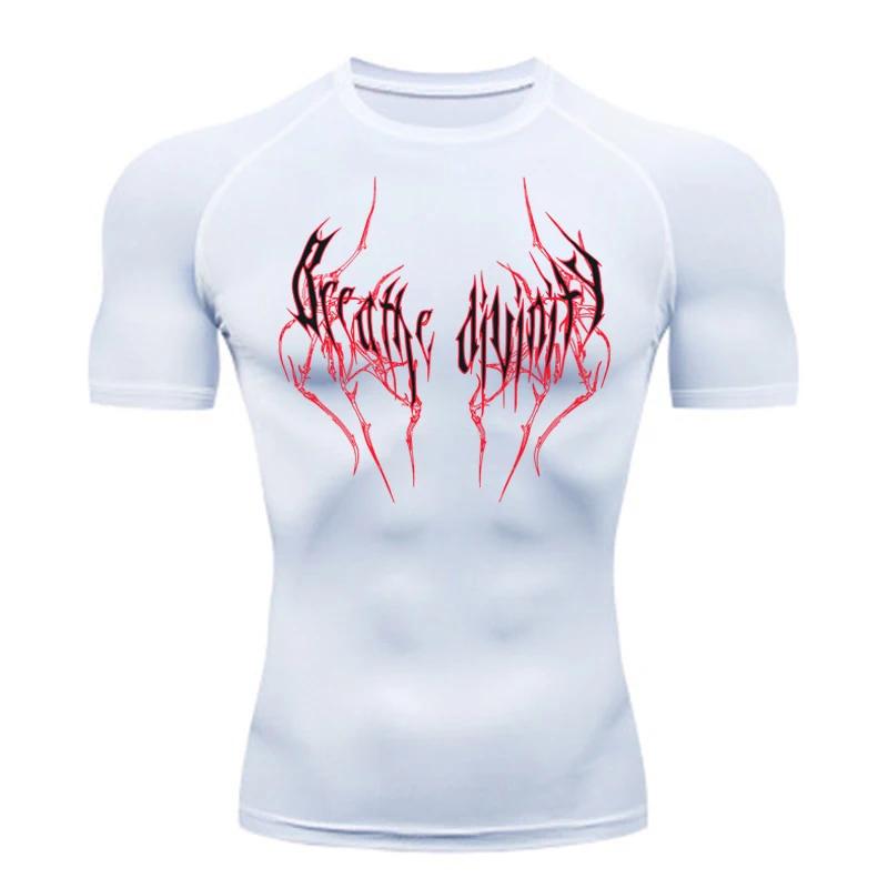 T-Shirt de course à manches courtes pour hommes, chemise de Compression, haut de sport, noir, séchag