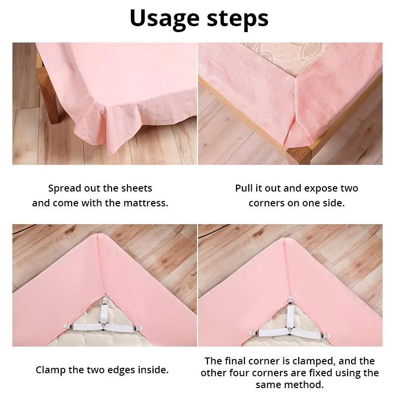 Attaches élastiques pour drap de lit, 4 pièces/lot, gadgets de support pour drap de lit, clip de cou
