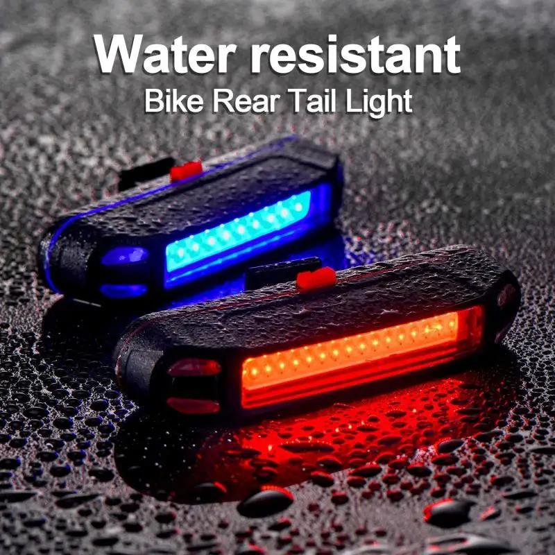 Feu arrière de vélo étanche, Rechargeable par USB, lampe d'avertissement de sécurité, accessoires cl