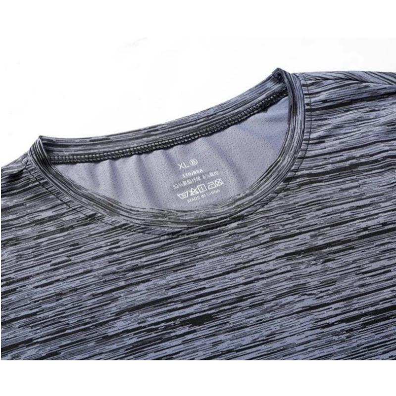 T-shirt d'été pour homme à manches longues, séchage rapide, en soie glacée, haute élasticité, grande