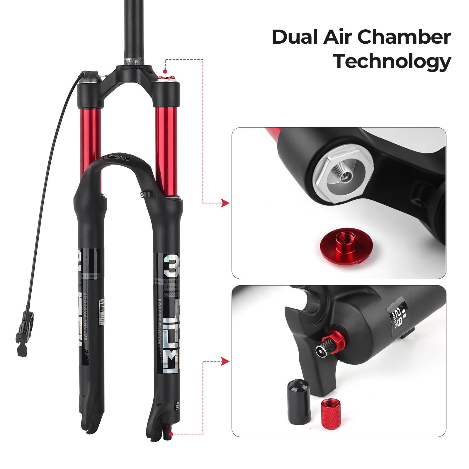 Fourche VTT BOLANY alliage magnésium suspension air - 26/27.5/29 pouces dégagement rapide