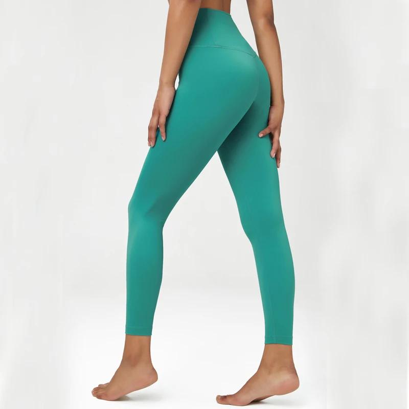 Pantalon de yoga extensible et doux pour femme, couleur unie, tissu doux, taille haute, legging de s