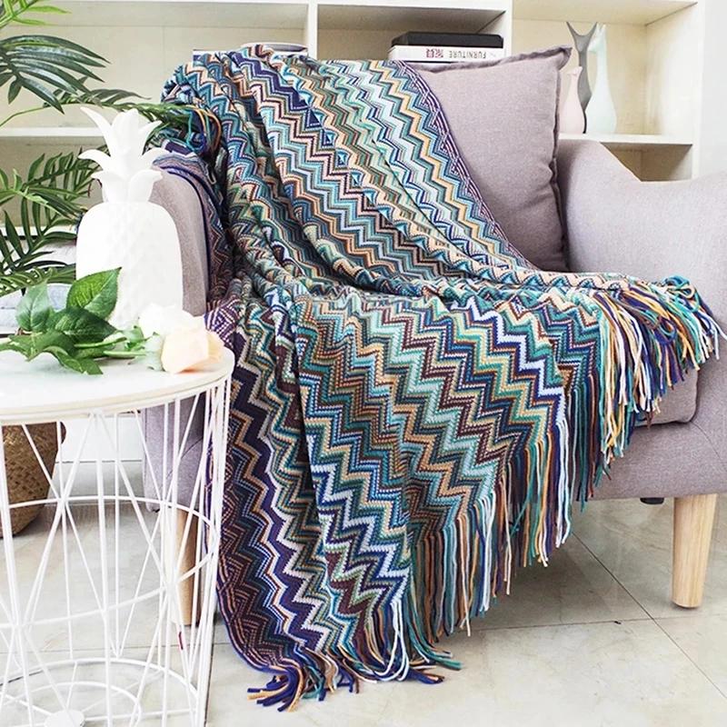 Boho lit Plaid couverture géométrie aztèque Baja couvertures ethnique canapé couverture housse décor