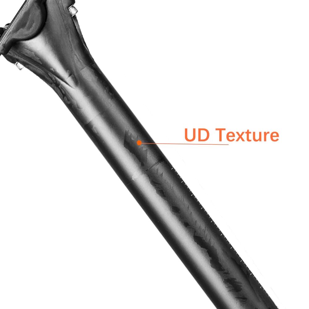 Tige de selle carbone Elitaone 27.2 31.6mm UD mat VTT route légère tube selle vélo