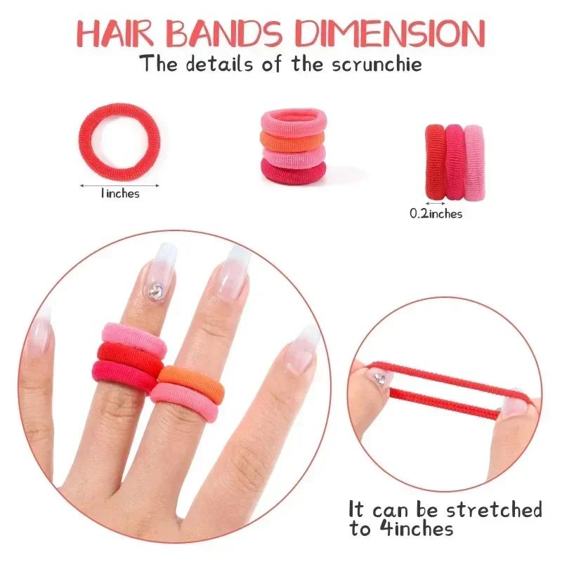 Attaches de cheveux élastiques en nylon de base colorées pour filles, chouchou pour queue de cheval,