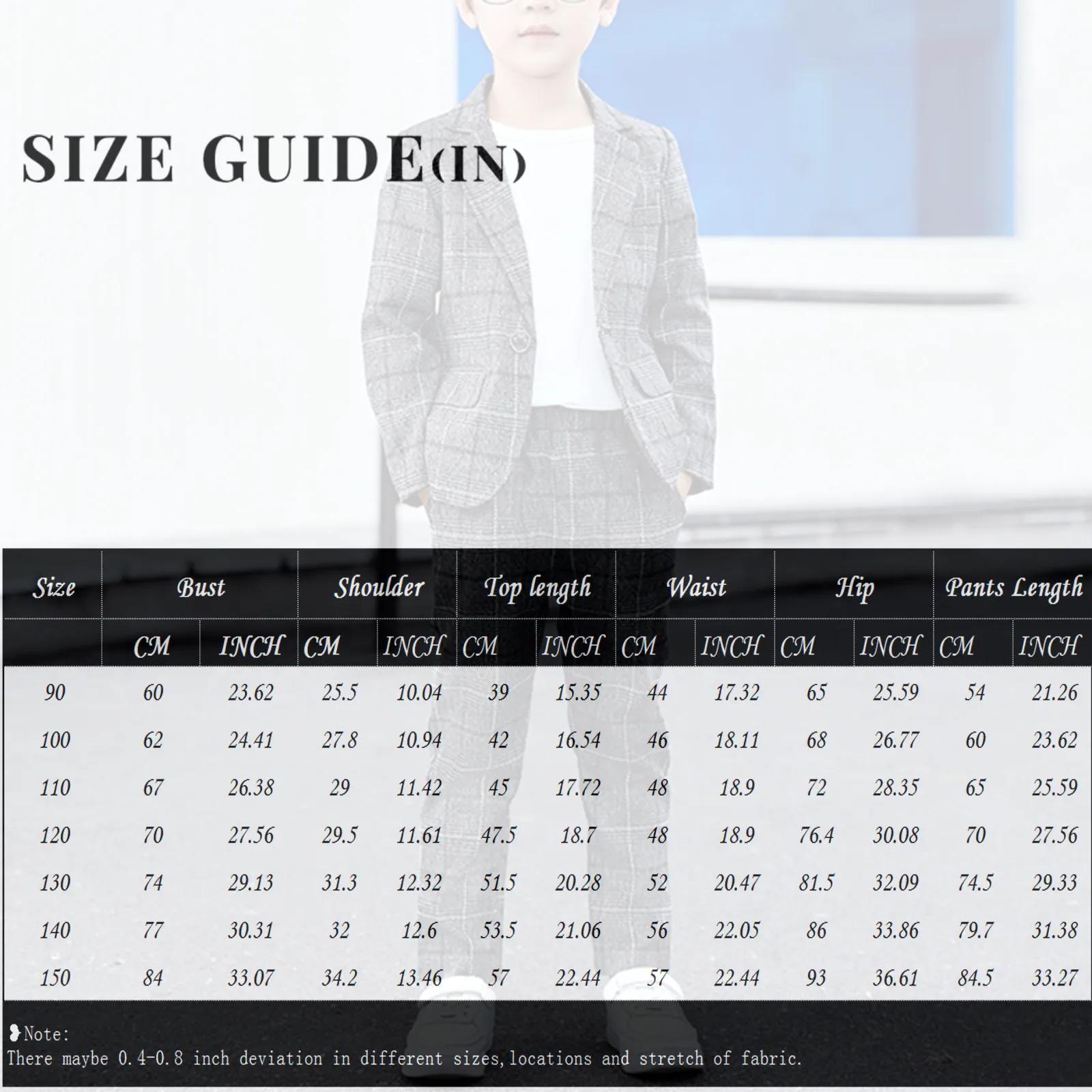 Costumes décontractés à carreaux Slim Fit pour garçons, blazer et pantalon pour enfants, costume de