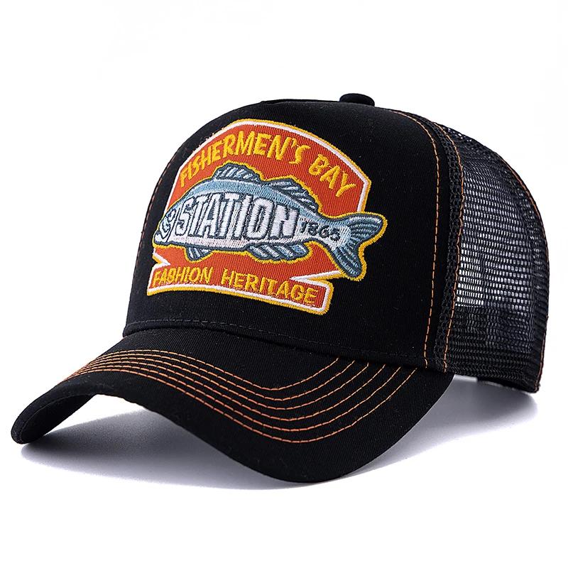 Casquette de pêche d'été unisexe, chapeau de camionneur en maille respirante pour hommes et femmes,