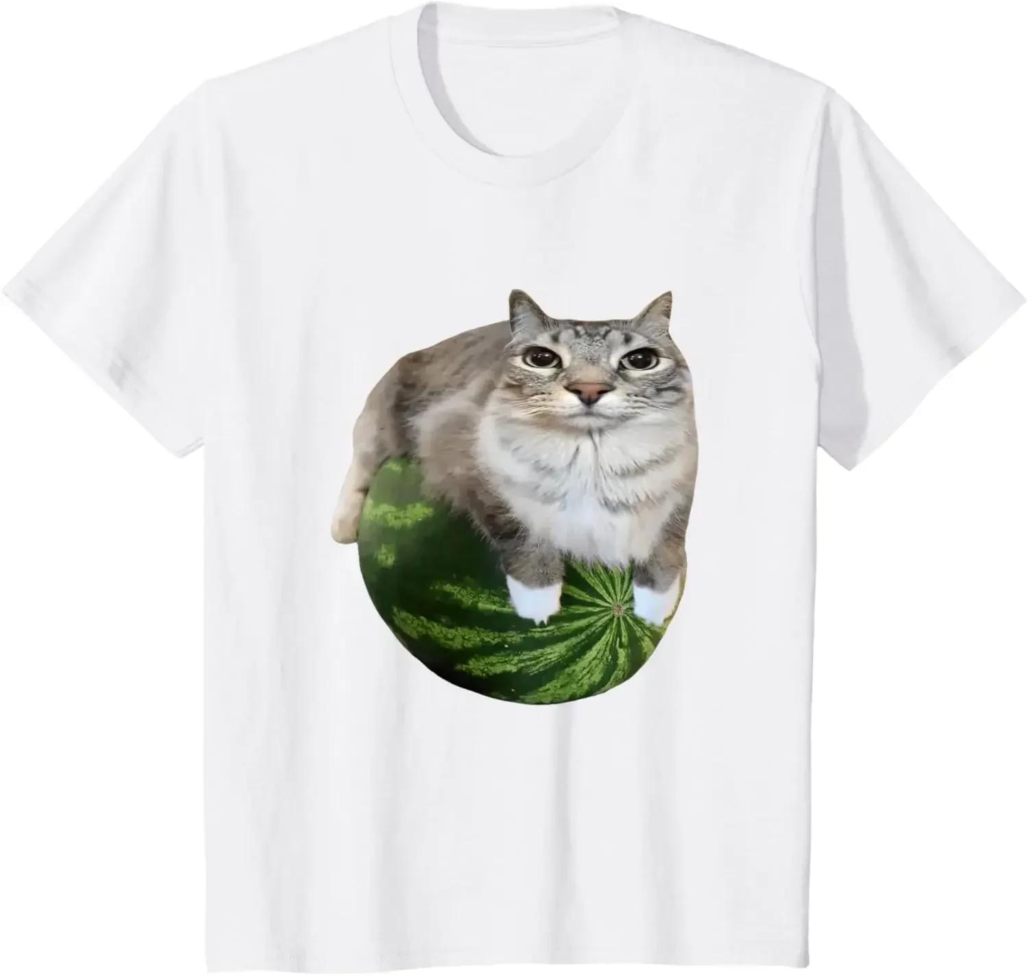 Années 90 Y2k pastèque chat chat idiot Meme T-Shirt une hilarante chemise imprimée pastèque est un h