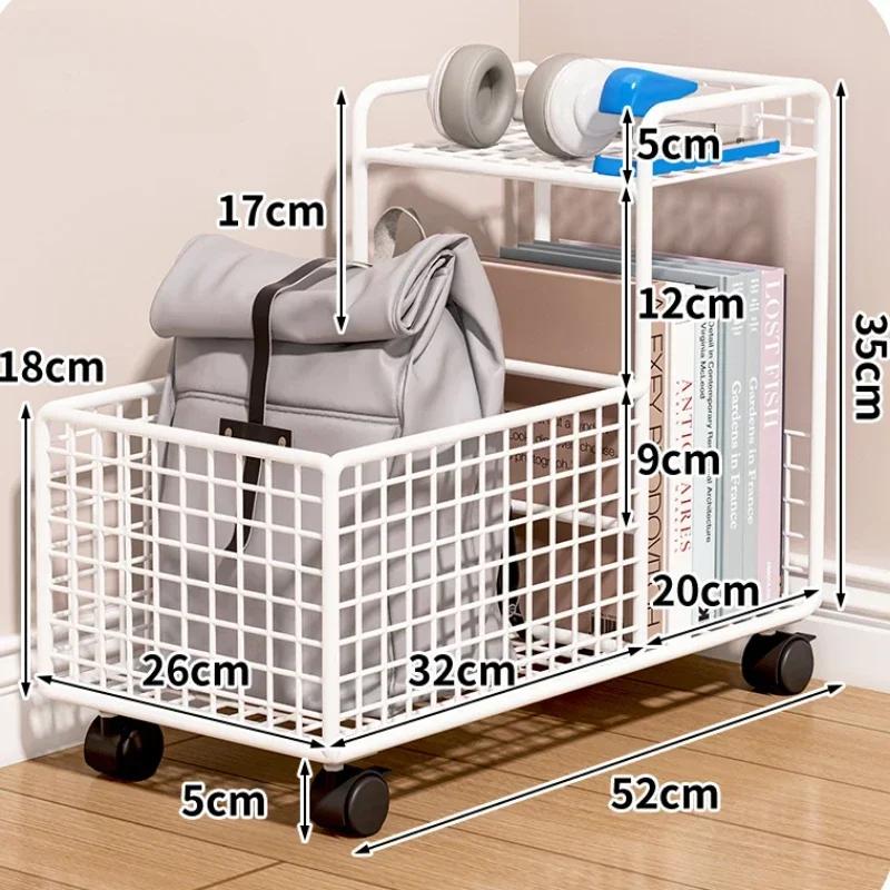 Étagère à livres multicouche pour stockage de documents, chariot multifonction, bureau, salon, snack