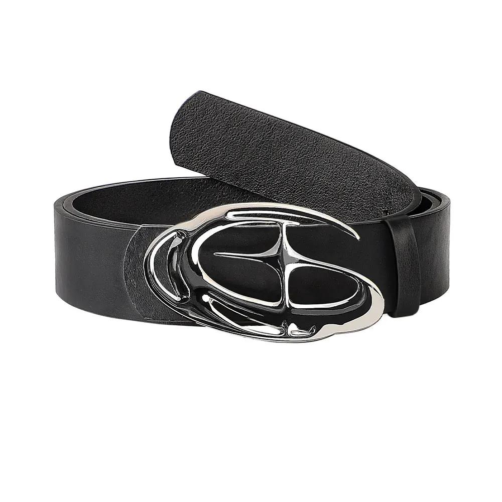 Ceinture Punk à boucle d'aiguille en alliage géométrique pour hommes et femmes, accessoire tendance