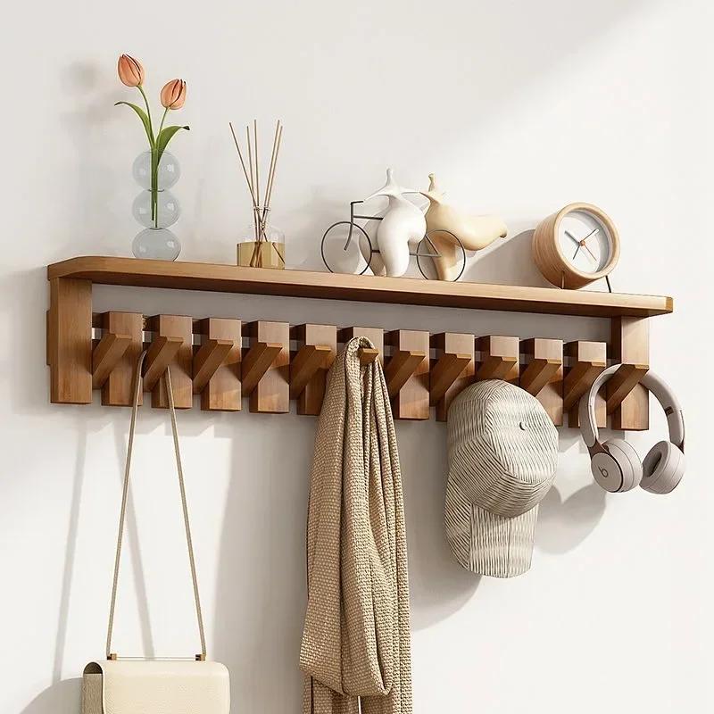 Cintre mural créatif nordique moderne en bois massif, porte-vêtements de luxe pour salon, chambre à