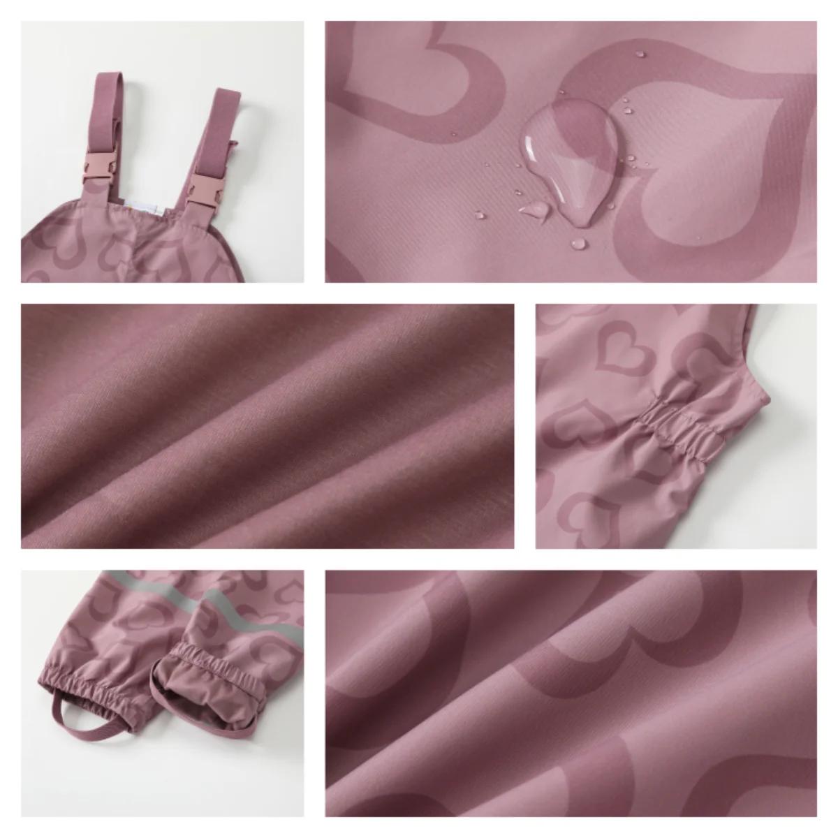 HONEYKING enfants pantalons de pluie imperméables combinaisons pour bébés filles salopette pantalons