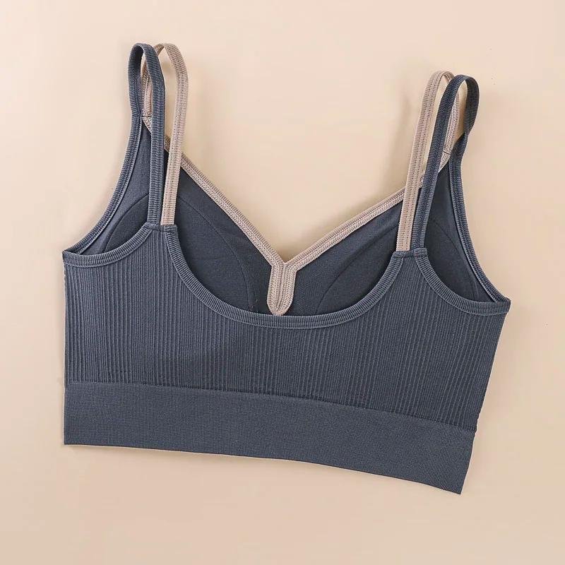 Soutien-gorge sport femme sans coutures - Brassière yoga anti-transpiration push-up pour fitness