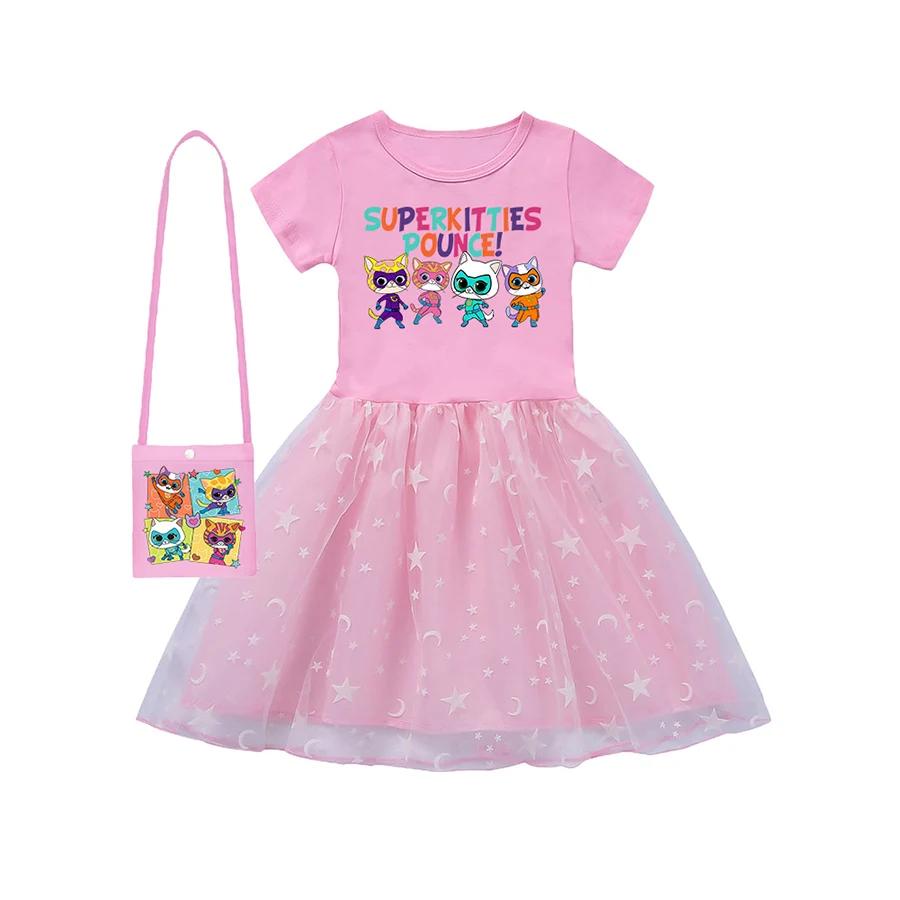 Vêtements d'extérieur Super Kitties, robe de princesse pour filles, tenues pour bébés filles, robes