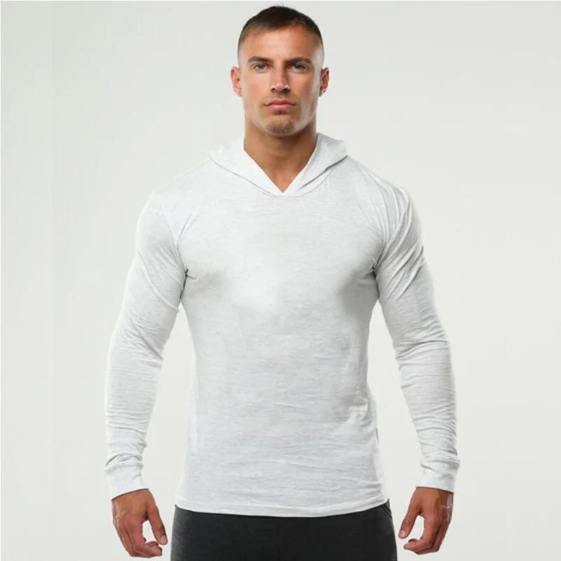 Vêtements de sport de couleur unie, T-Shirt à manches longues, coupe cintrée, en coton respirant, vê