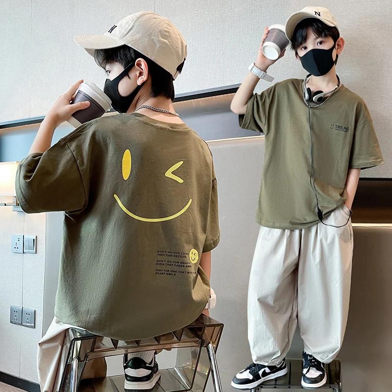 Ensembles d'été pour enfants adolescents, vêtements pour garçons, ensemble en coton, nouvelle mode p