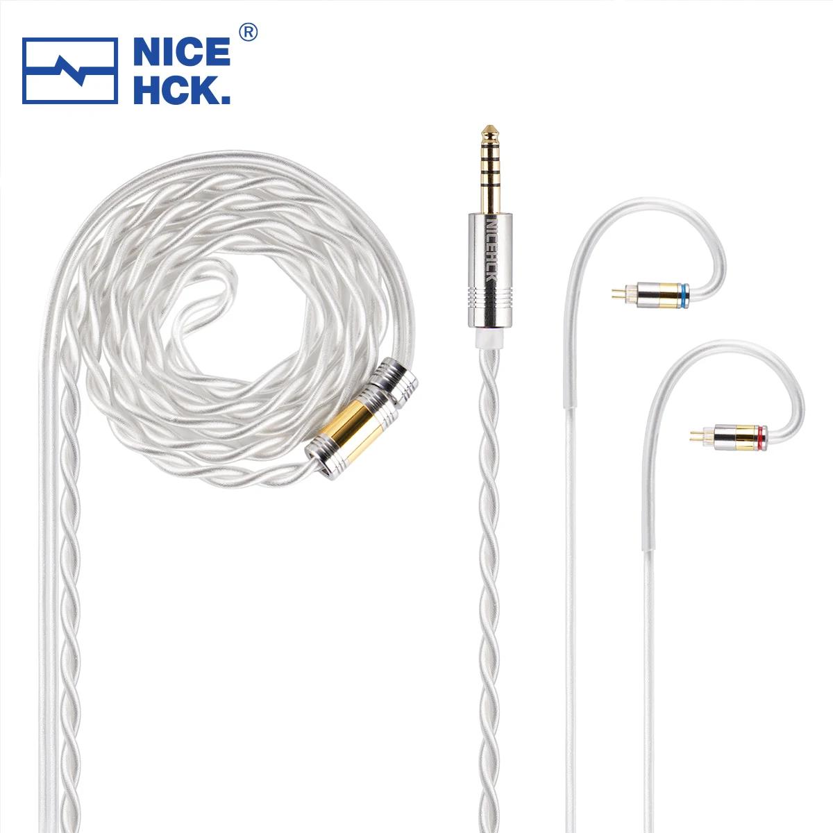 NICEHCK SnowCat câble HiFi 6N OCC + 6N fil d'écouteurs OCC plaqué argent 3.5/2.5/4.4 MMCX/2Pin/QDC p