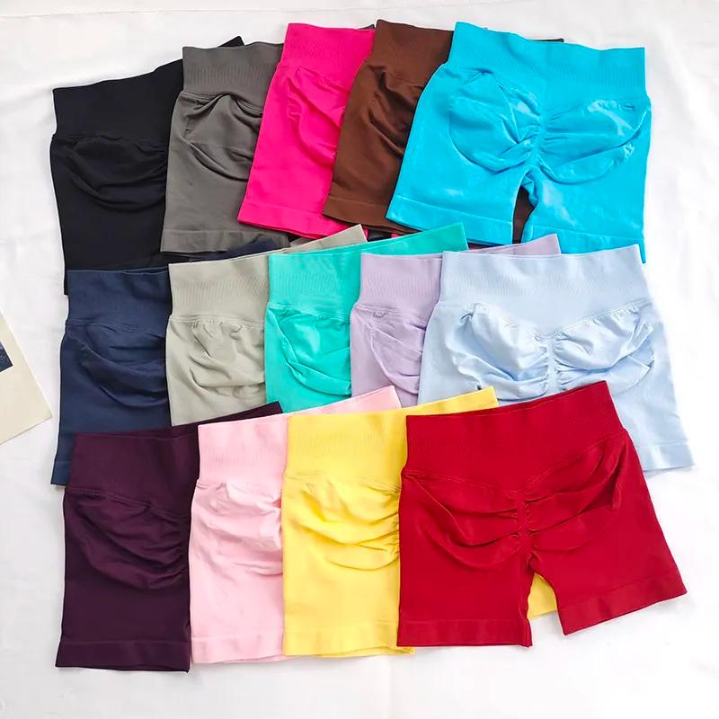 Short de fitness taille haute sans couture pour femmes: compression de contrôle du ventre, levage de