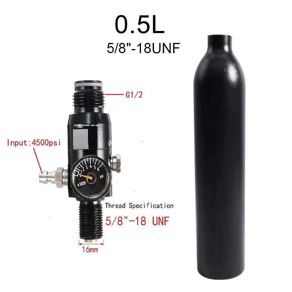 Bouteille d'Air ComTIFS HPA en Aluminium Précieux, Valve Sochi, Co2 Intervalles, 0,5 L, 5/8 "-18 UNF