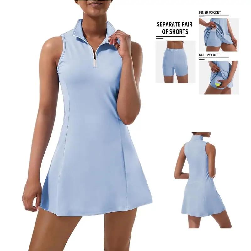 Robe de tennis et polo, jupe de yoga, uniforme de gymnastique, vêtements de sport élastiques doux, t
